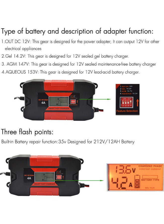 NIBEMINENT 4A 12V Auo Car Smart Rohs Battery Charger - Image 2