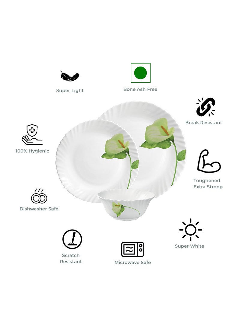 لاوبالا طقم عشاء كلاسيكي من La Opala مكون من 38 قطعة من مادة زجاجية، طقم عشاء عاجي أحمر الخدود، آمن للاستخدام في الميكروويف وغسالة الأطباق، طراز بسيط، أوعية وأكواب وأطباق قابلة لإعادة الاستخدام - Image 2