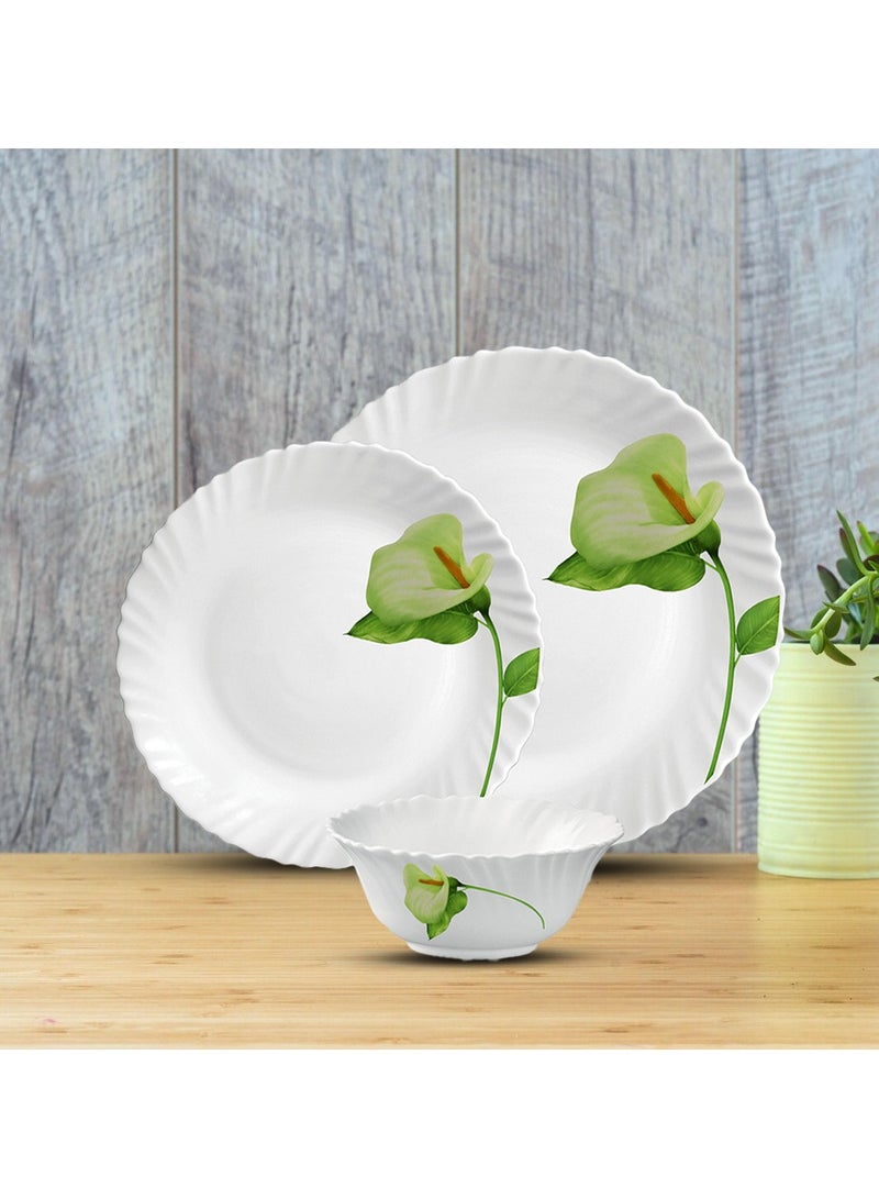 لاوبالا طقم عشاء كلاسيكي من La Opala مكون من 38 قطعة من مادة زجاجية، طقم عشاء عاجي أحمر الخدود، آمن للاستخدام في الميكروويف وغسالة الأطباق، طراز بسيط، أوعية وأكواب وأطباق قابلة لإعادة الاستخدام - Image 5