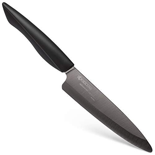 Kyocera Innovation Series Ceramic 5" Slicing Knife, with Soft Touch Ergonomic Handle-Black Blade, Black Handle - Image 4