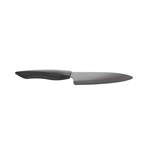 Kyocera Innovation Series Ceramic 5" Slicing Knife, with Soft Touch Ergonomic Handle-Black Blade, Black Handle - Image 1