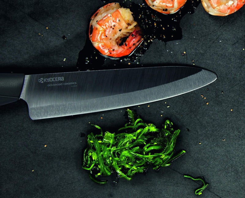 Kyocera Innovation Series Ceramic 5" Slicing Knife, with Soft Touch Ergonomic Handle-Black Blade, Black Handle - Image 3