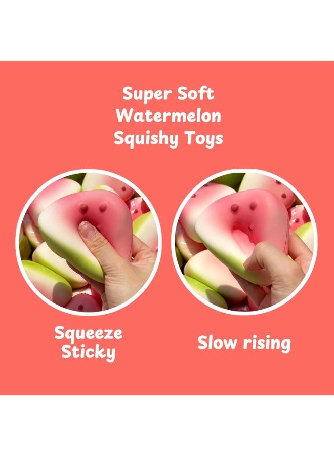 Squishy Toy Watermelon Slice Fidget Toy Slow Rising Stress Relief Toy Anxiety Relief Soft Squeeze Sensory Toy Portable Emotional Relief Desk Toy Gift for Adults Teens Kids - Image 2