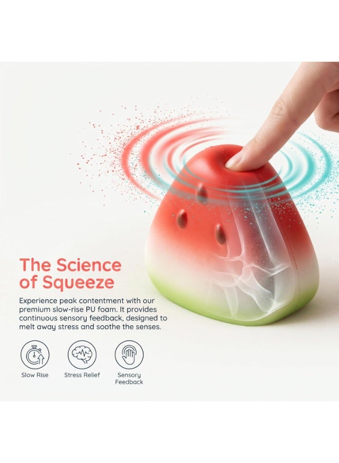 Squishy Toy Watermelon Slice Fidget Toy Slow Rising Stress Relief Toy Anxiety Relief Soft Squeeze Sensory Toy Portable Emotional Relief Desk Toy Gift for Adults Teens Kids - Image 3