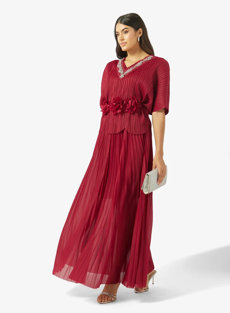 Khizana  Pleated Top & Skirt Set for Women | Best Price UAE