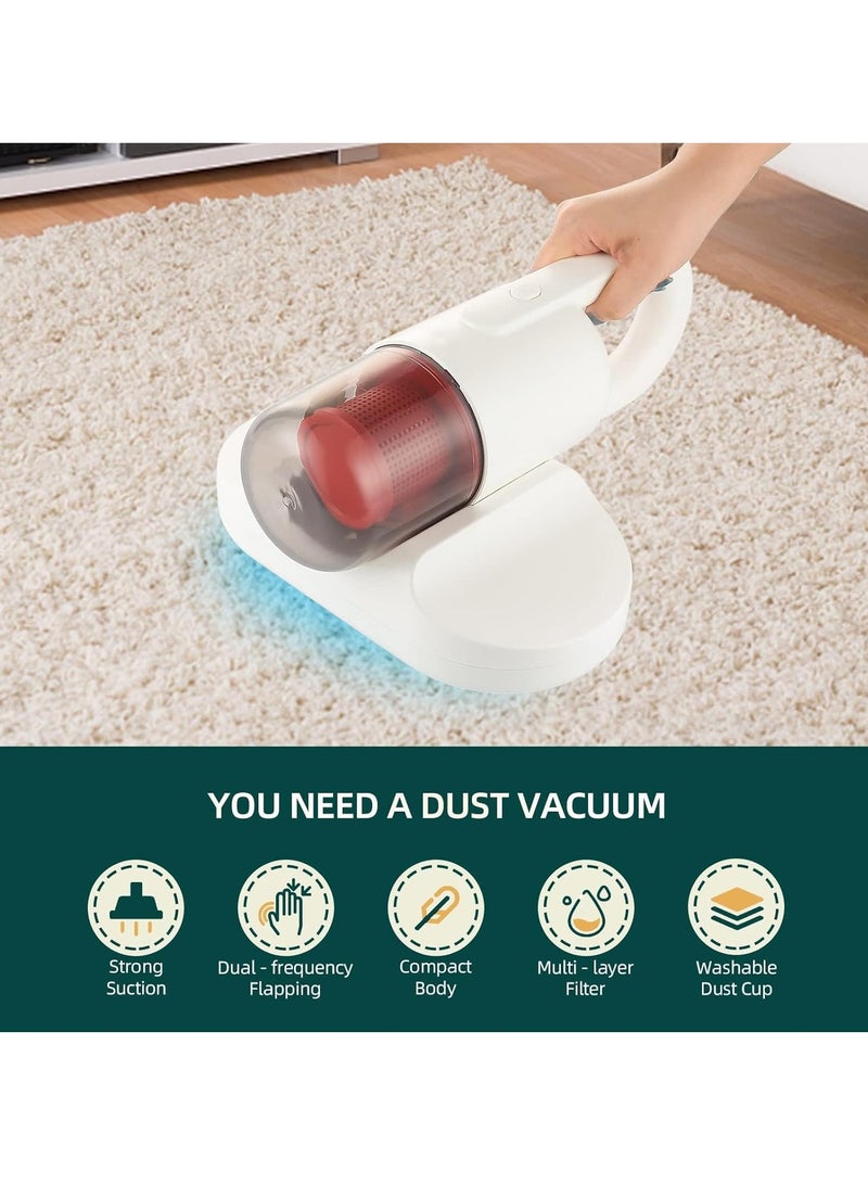Excefore Mattress Vacuum Cleaner, Handheld Bed Vacuum Machine with 15KPa Powerful Suction, Washable Filter, Dust Vacuum Cleaner for Bed Sofa Mattress Carpet Pillow - Image 4