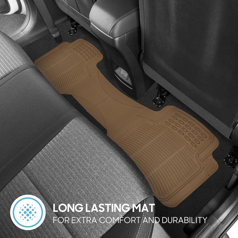 BDK ProLiner Floor Mats for Cars Trucks SUV, Beige 3-Piece Heavy Duty Car Mats with Universal Fit Design, All Weather Car Floor Liners - Image 3