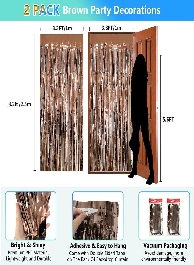 ستارة خلفية بنية اللون مزينة بشرائط لامعة، عبوة من قطعتين، مقاس 3.3 × 8.2 قدم، مناسبة لحفلات أعياد الميلاد، والتخرج، وحفلات الزفاف، والذكرى السنوية، وحفلات استقبال المولود، وحفلات توديع العزوبية، وعيد الفصح. - Image 2