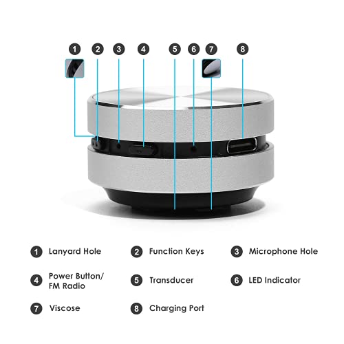 vapeonly Bluetooth Mini Speaker Bone Conduction Portable Wireless Speaker Stereo Bass Sound Creative Portable Speakers Mini Size Music Player for Home,Outdoor,Travel (Silver) - Image 5
