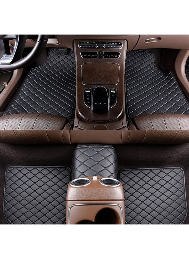 DUNISO 5 Pcs Deluxe Car Floor Mat Set，Waterproof Universal Fit Car Floor Mats Protection with Rubber Lining, Suitable for All Vehicles，Black  - Image 1