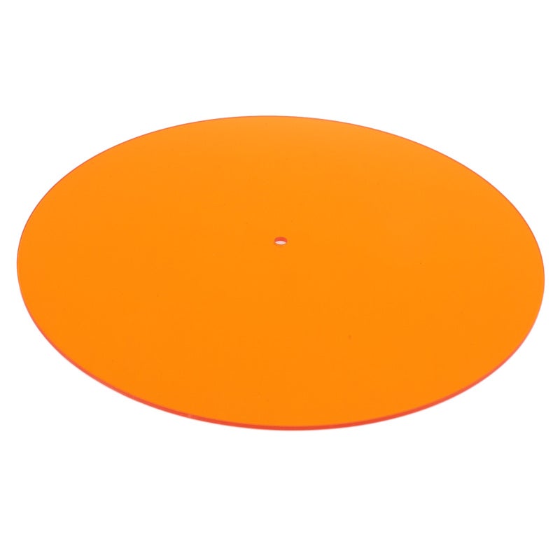 Acrylic Turntable Mat Transparent Orange Upgrade Sound Quality - Damping Resonance Record Player Slipmat for Standard 12 Inch Turntables - Image 3