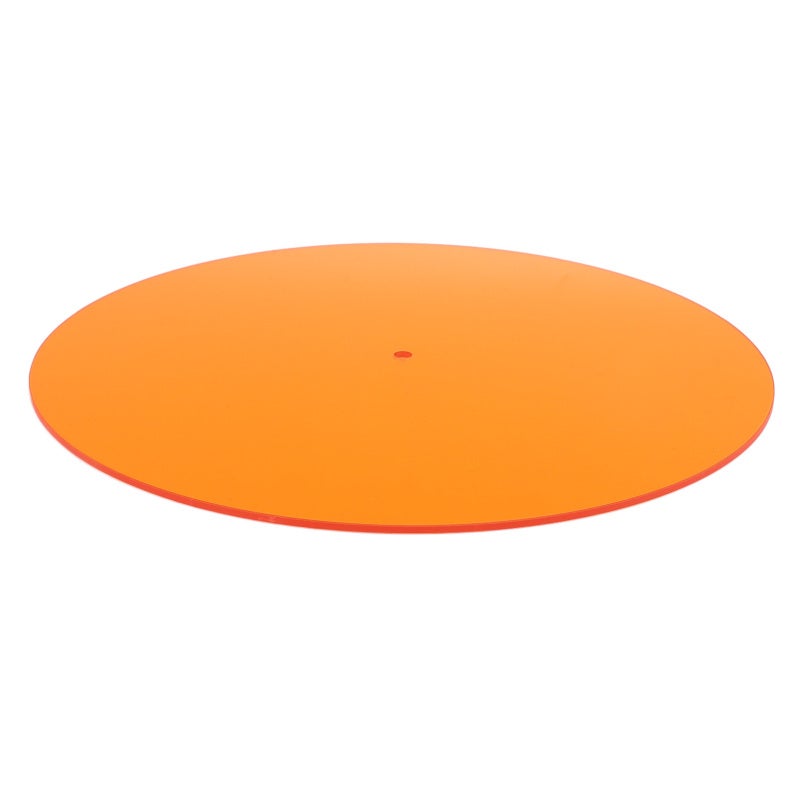 Acrylic Turntable Mat Transparent Orange Upgrade Sound Quality - Damping Resonance Record Player Slipmat for Standard 12 Inch Turntables - Image 4