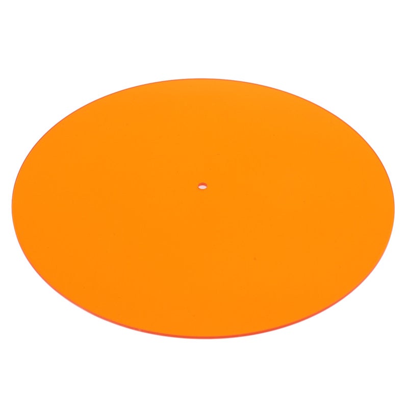 Acrylic Turntable Mat Transparent Orange Upgrade Sound Quality - Damping Resonance Record Player Slipmat for Standard 12 Inch Turntables - Image 2