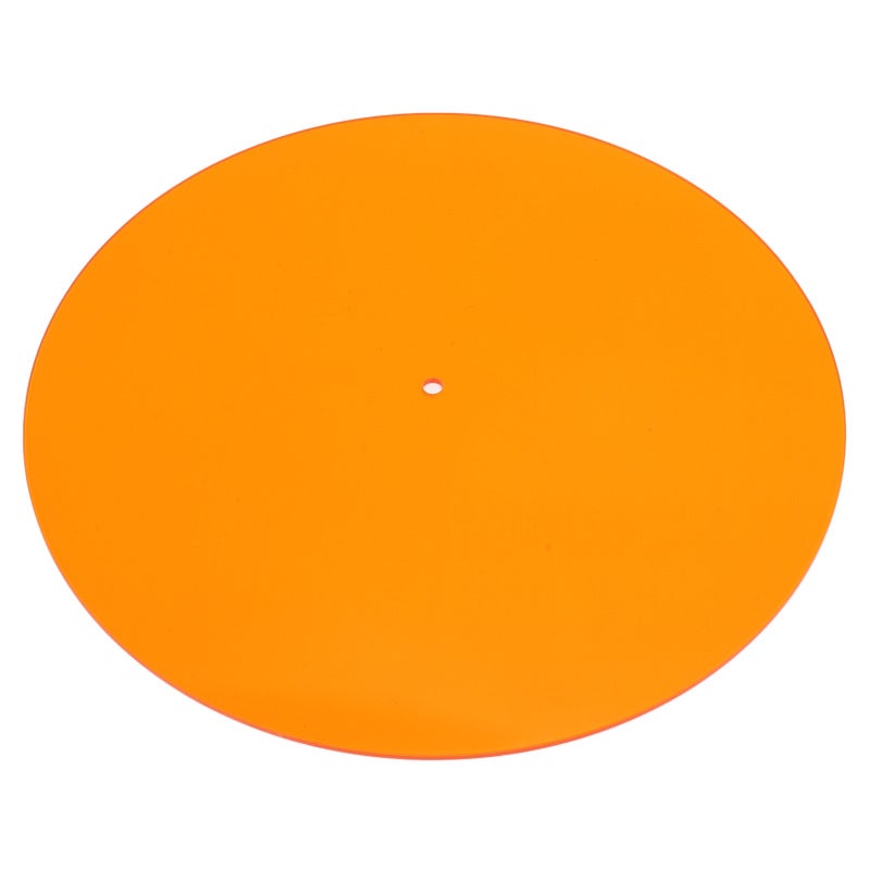 Acrylic Turntable Mat Transparent Orange Upgrade Sound Quality - Damping Resonance Record Player Slipmat for Standard 12 Inch Turntables - Image 1