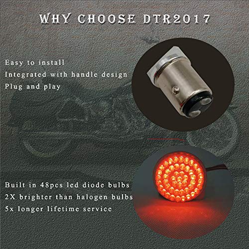 MotoParAcc 1157 Rear LED Turn Signal Lights, 2 Inch Bullet Red Brake Tail Light with Smoked Lens Cover for Harley Sporster 1200, Dyna, Road King, Street Glide, Softail 2020 - Image 4