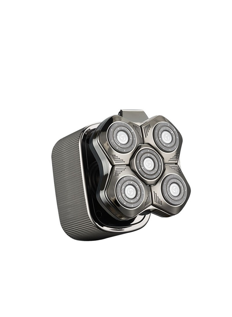 سكال شيفر ماكينة حلاقة الرأس جولد برو للرجال الرطبة والجافة، 4 شفرات لتشذيب الشعر مع محول USB أمريكي وكابل شحن، ماكينة حلاقة دوارة قابلة لإعادة الشحن 4D - Image 1