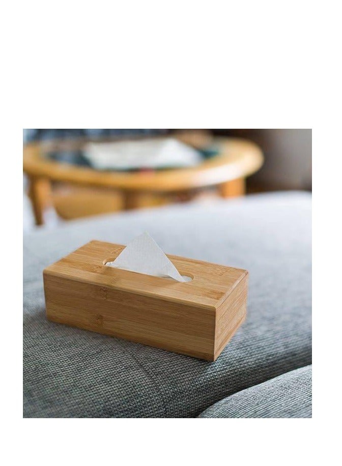 Generic Wood Tissue Storage Box Living Room Paper Towel Holder  - Image 1