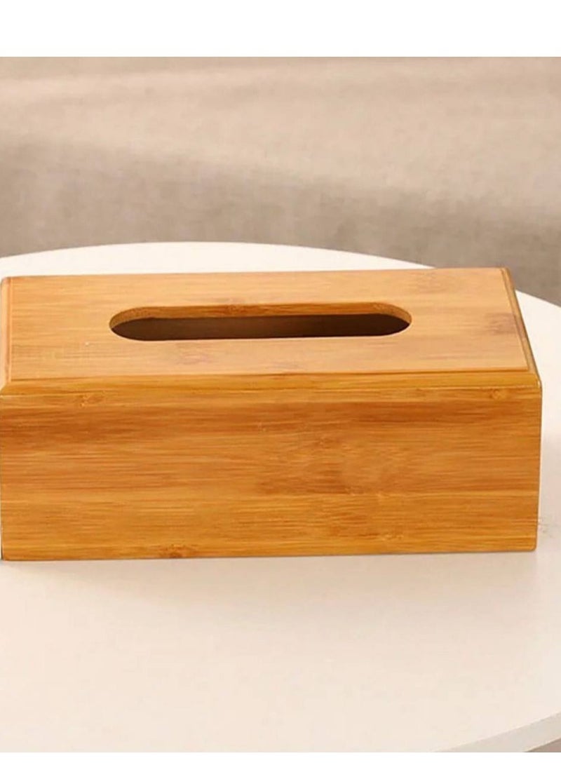 Generic Wood Tissue Storage Box Living Room Paper Towel Holder  - Image 3