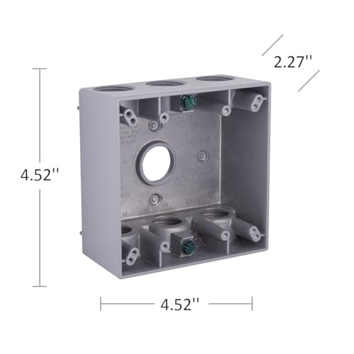 BELL 2-Gang Weatherproof Box, Seven 3/4 in. Threaded Outlets, Gray - Image 2