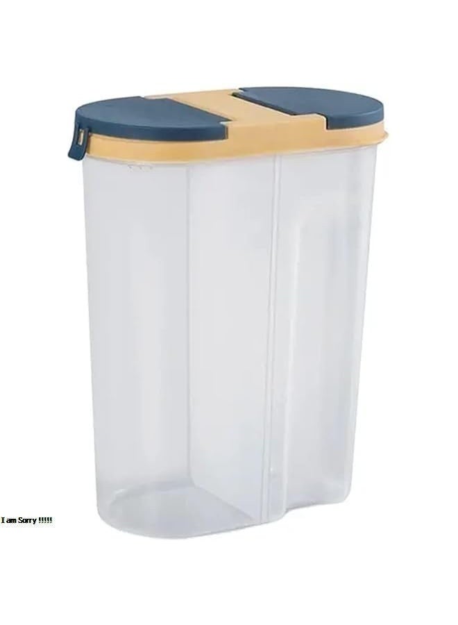 جرين تايجر علب تخزين الحبوب والأطعمة الجافة | طقم من قطعتين من علب تخزين بلاستيكية محكمة الإغلاق للمطبخ | سعة كل علبة حبوب 2.5 لتر مع قسمين | خالية من مادة BPA | آمنة للاستخدام في غسالة الصحون والميكروويف - Image 5