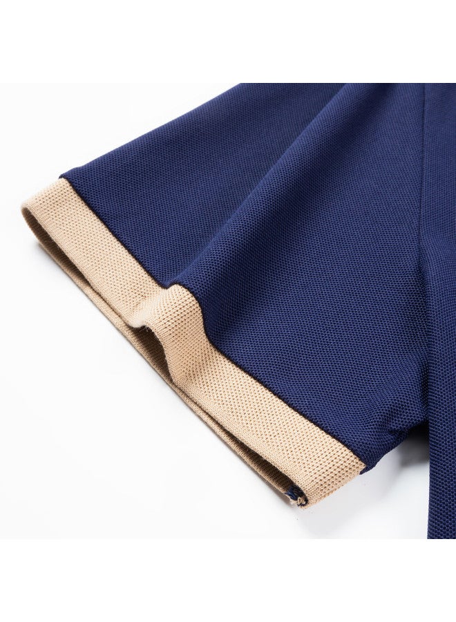 Tucano men's Classic Solid Color Collar Business Casual Breathable Short-sleeve Polo Shirt T-shirt - Image 4