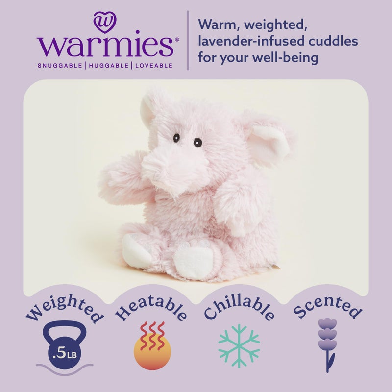 warmies Junior Microwavable & Weighted Stuffed Animals, Pink Elephant - Heated Stuffed Animal Plushie for Warmth & Comfort - Cute Soft Plush Toys for Adults & Children (Boys, Girls, Babies & Toddlers) - Image 2