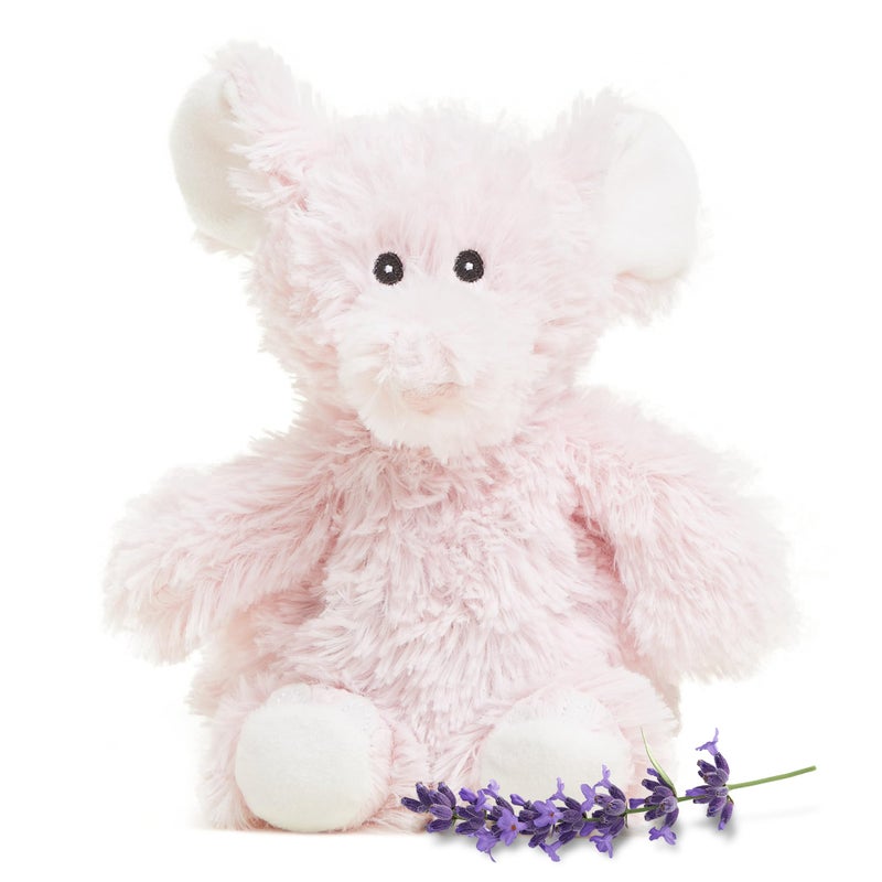 warmies Junior Microwavable & Weighted Stuffed Animals, Pink Elephant - Heated Stuffed Animal Plushie for Warmth & Comfort - Cute Soft Plush Toys for Adults & Children (Boys, Girls, Babies & Toddlers) - Image 1