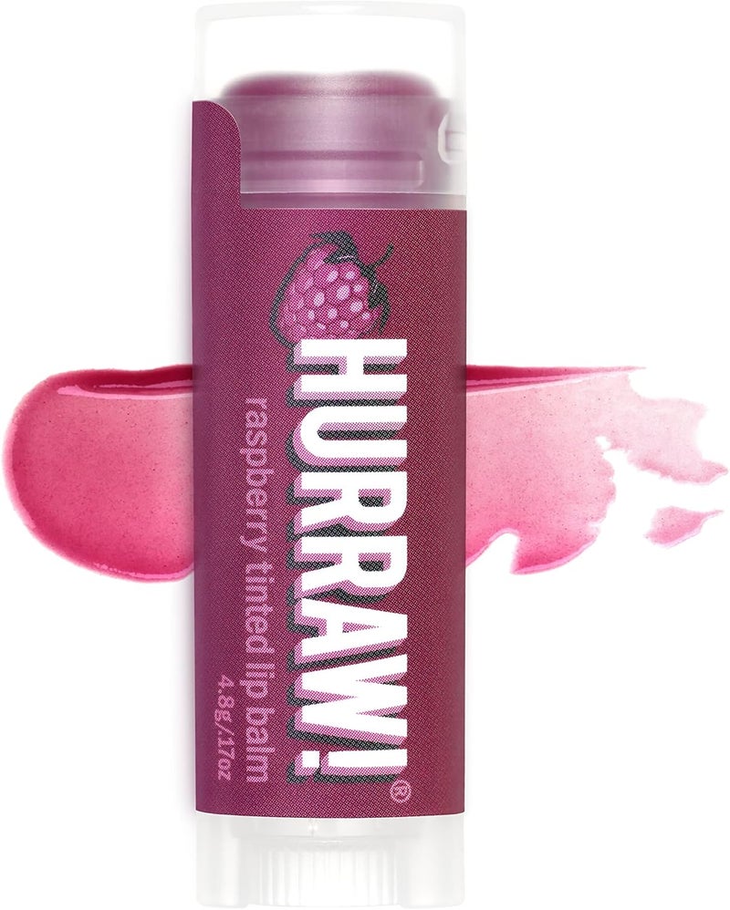 Hurraw Raspberry Tinted Lip Balm Sheer Berry Tint Organic Certified Vegan Cruelty and Gluten Free NonGMO 100 Natural Ingredients Bee Shea Soy and Palm Free Made in USA