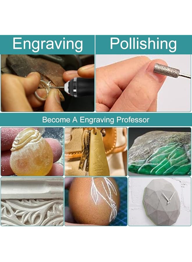 إيروريكس مجموعة أقلام النقش الكهربائية، مجموعة أدوات النقش، قلم نقش لاسلكي قابل لإعادة الشحن عبر USB، أداة دوارة للنقش على الزجاج والخشب والمعادن والحجر والبلاستيك والمسامير والمجوهرات - Image 5