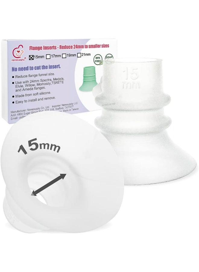 NENESUPPLY إدخالات فلانج 15 مم من نينسوبلاي الجيل الثاني متوافقة مع فلانج 24 مم من إلفي سترايد سبكترا مومكوزي ويلو، تقليل 24 مم إلى 15 مم، ليست قطع غيار مضخة إلفي الأصلية - Image 1