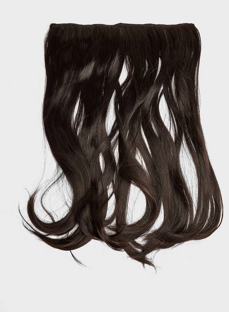 LullaBellz Thick 14" 1 Piece Blow Dry Wavy Clip In Hair Extensions -4 Dark Brown