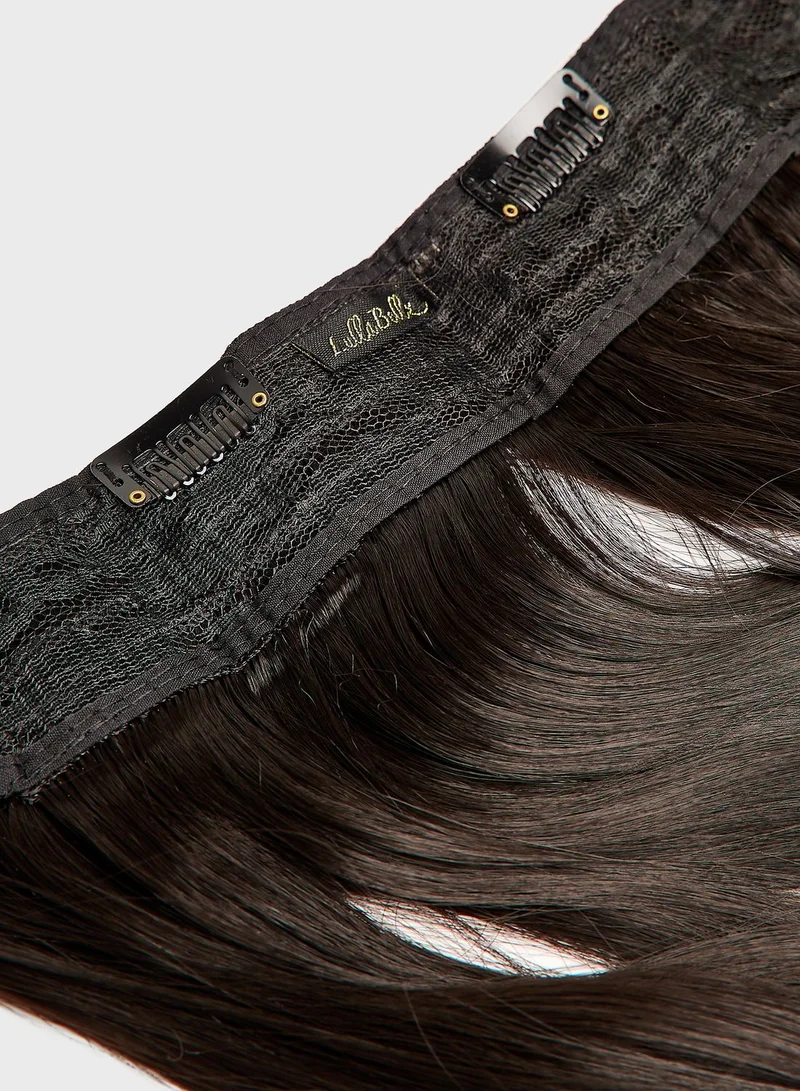 LullaBellz Thick 14" 1 Piece Blow Dry Wavy Clip In Hair Extensions -4 Dark Brown