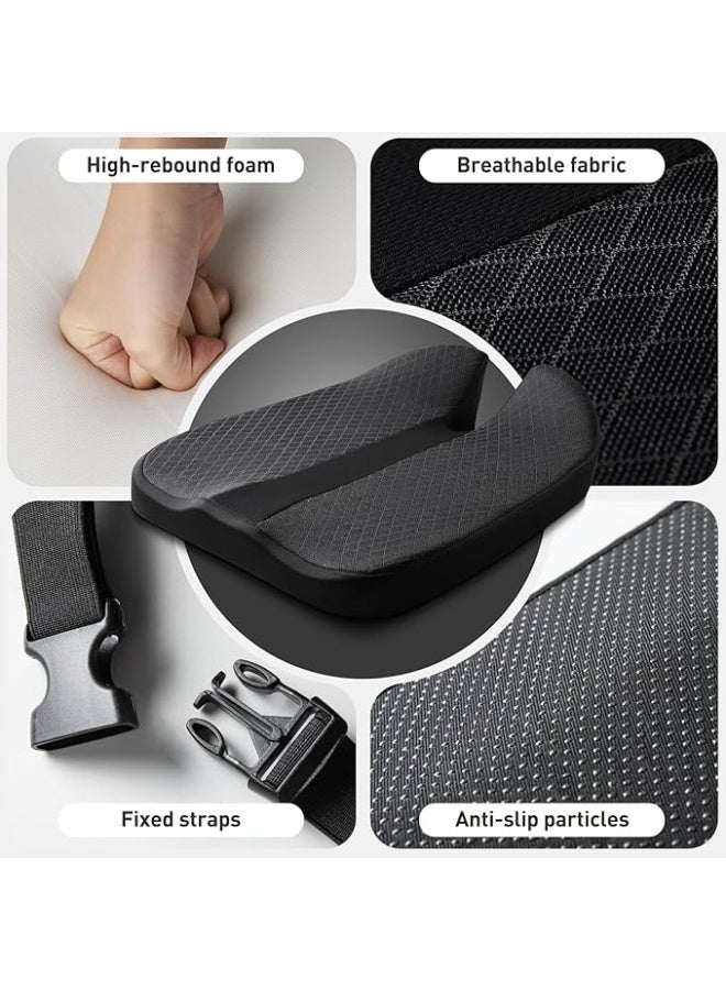 DUNISO 4D Grid Covered Breathable Ergonomic Enhanced Memory Foam Grey Seat Cushion, Driving Car Seat Cushion, Improve Vision Posture, Suitable For Long-Term Sitting, Suitable For Office Chairs, Wheelchairs And Car Seats. - Image 5