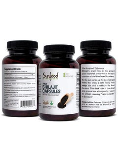 sunfood superfoods Sunfood Raw Shilajit Capsules. Potent Adaptogenic Herb. 100% Pure: No Fillers Additives Or Preservatives. Hand Harvested From High Altitude Himalayan Mountains. 500 Mg Capsules. 90 Count Bottle  - Image 3