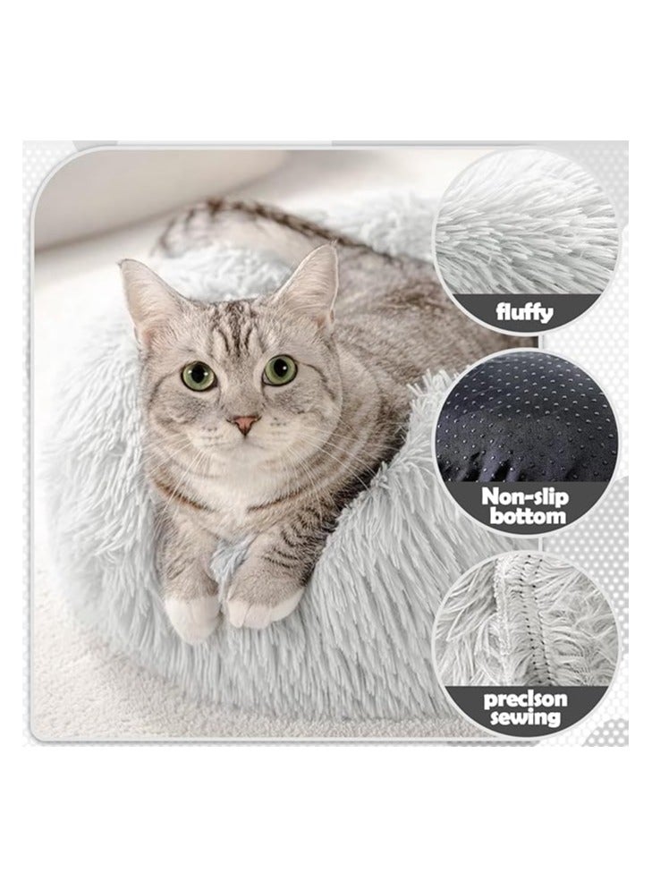 مورو مورو سرير كلاب مخملي تقويمي مع فراء ناعم وقاعدة بلاستيكية - عش مريح وقابل للغسل للحيوانات الأليفة - Image 3