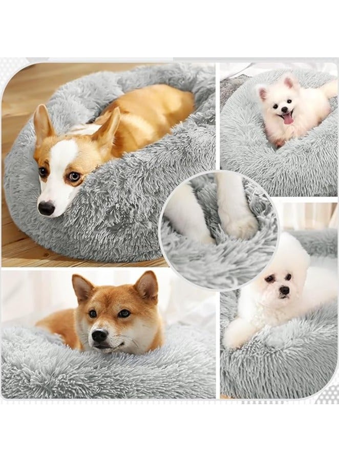 مورو مورو سرير كلاب مخملي تقويمي مع فراء ناعم وقاعدة بلاستيكية - عش مريح وقابل للغسل للحيوانات الأليفة - Image 4