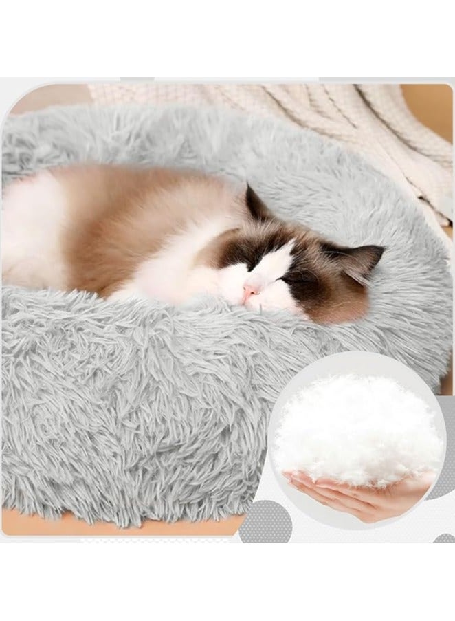 مورو مورو سرير كلاب مخملي تقويمي مع فراء ناعم وقاعدة بلاستيكية - عش مريح وقابل للغسل للحيوانات الأليفة - Image 2