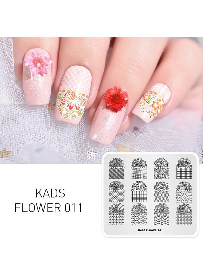 KADS 6 Pcs Nail Art Stamping Plates Flower Butterfly Rabbit Fashion Print Manicure Templates with 1 Pc Polish Stamper (6 Plates+1 Stamper) - Image 4