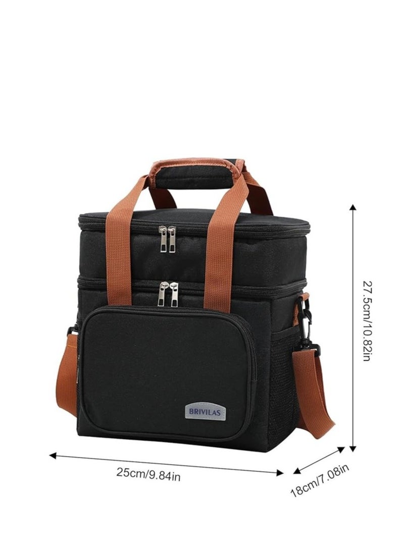 Brivilas - Insulated Lunch Bag for Men & Women - Large Capacity, Leakproof Cooler Bag with Adjustable Shoulder Strap - Ideal for Office, School, Picnic, and Beach - Image 1