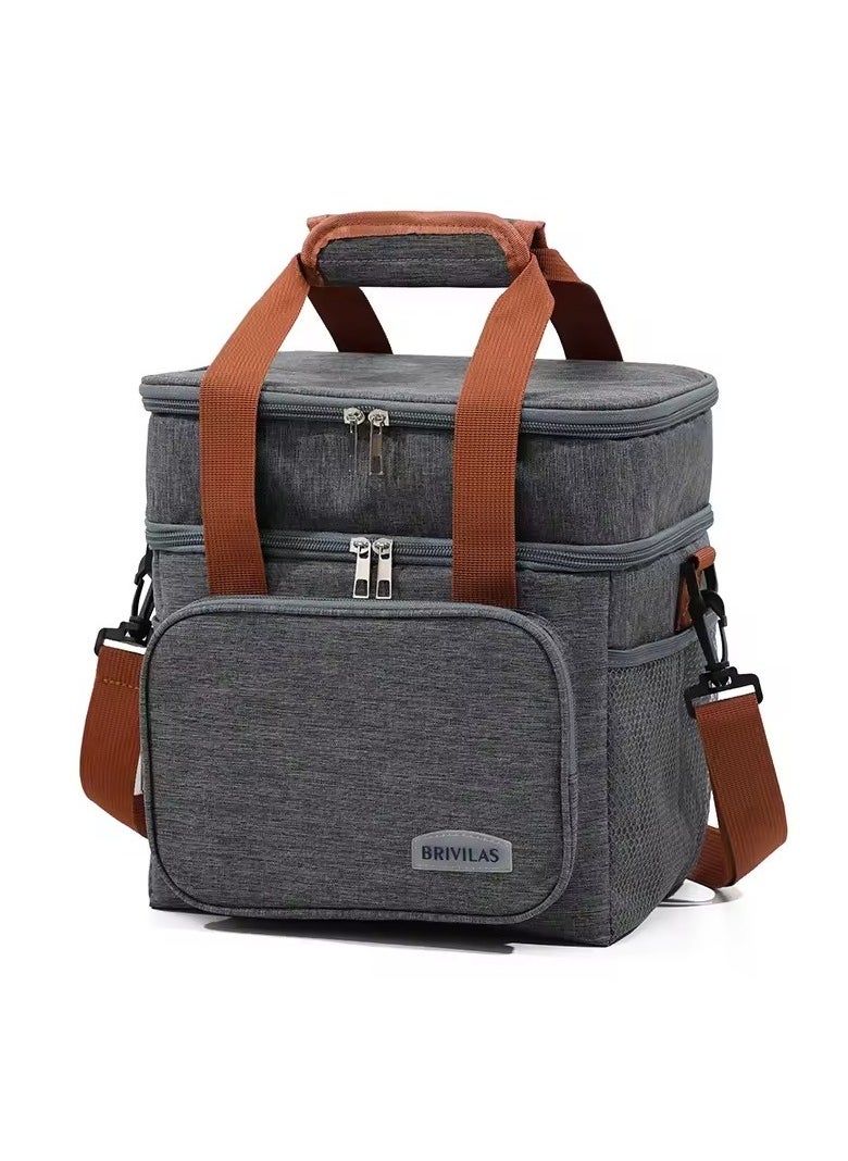 Brivilas - Insulated Lunch Bag for Men & Women - Large Capacity, Leakproof Cooler Bag with Adjustable Shoulder Strap - Ideal for Office, School, Picnic, and Beach - Image 1