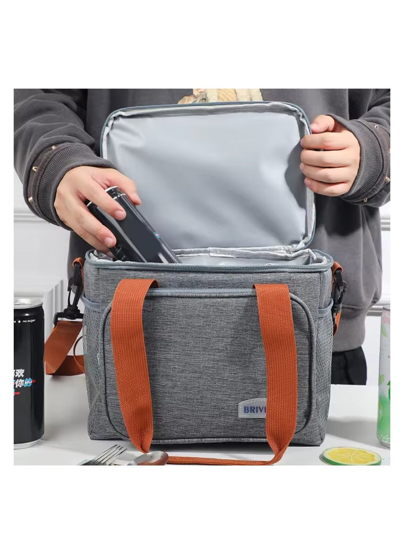 Brivilas - Insulated Lunch Bag for Men & Women - Large Capacity, Leakproof Cooler Bag with Adjustable Shoulder Strap - Ideal for Office, School, Picnic, and Beach - Image 1