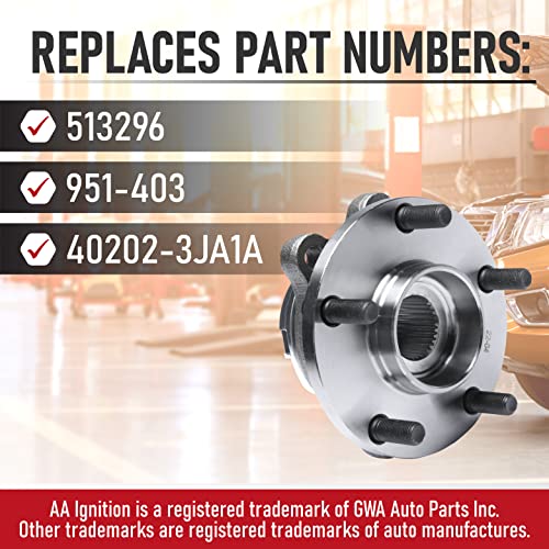 AA Ignition Replacement Front Wheel Hub Bearing Assembly - Compatible with Infiniti & Nissan Vehicles - JX35, QX60, Altima, Maxima, Maxima,Pathfinder - Replaces 513296, 951-403, 40202-3JA1A - Image 3