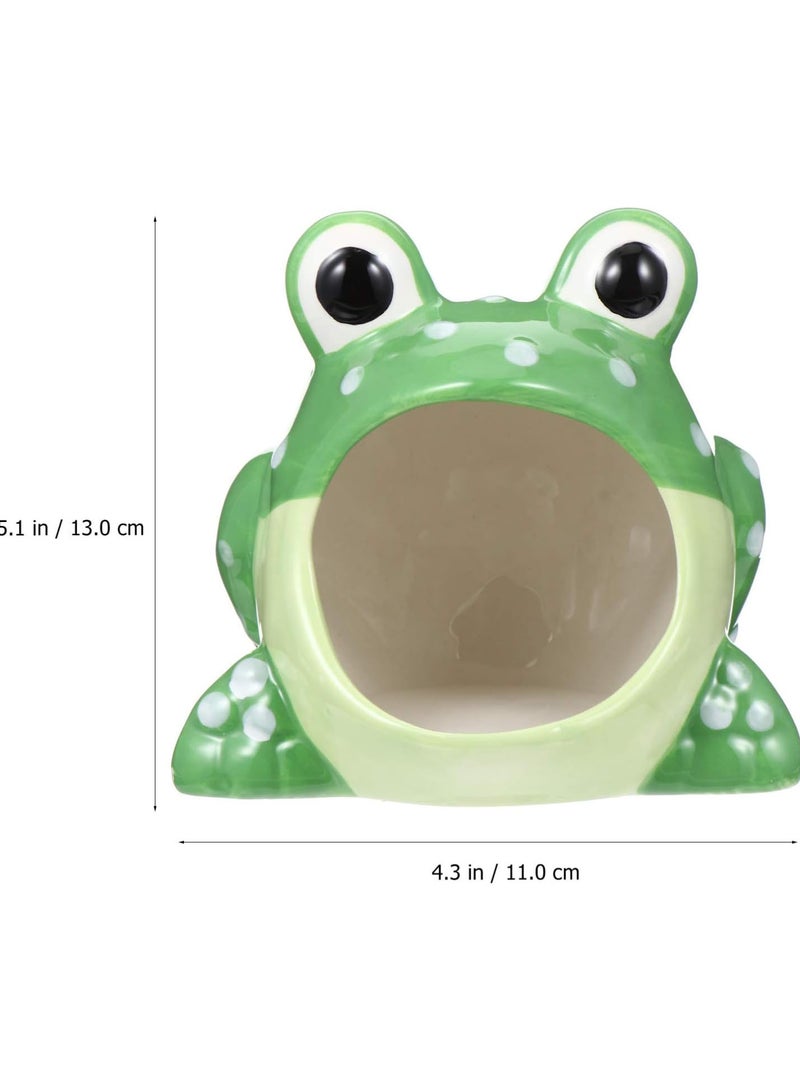 GGOOT Cartoon Pet Hideout Cave, Hamsters Ceramic Hideout Hut Cave House Adornment Mini Hut Cage for Chinchilla Hamster Small Animals, - Image 2