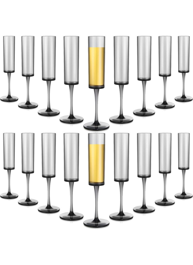 Nuenen Nuenen 18 Pack Acrylic Champagne Flutes Goblets Plastic Champagne Glasses Stemmed Unbreakable Disposable Reusable Drinkware for Wedding Wine Cocktail Toasting Birthday Anniversary Party 56oz Black  - Image 1