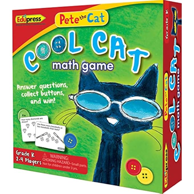Edupress Pete the Cat Cool Cat Math Game Grade K  EP63530 - Image 1