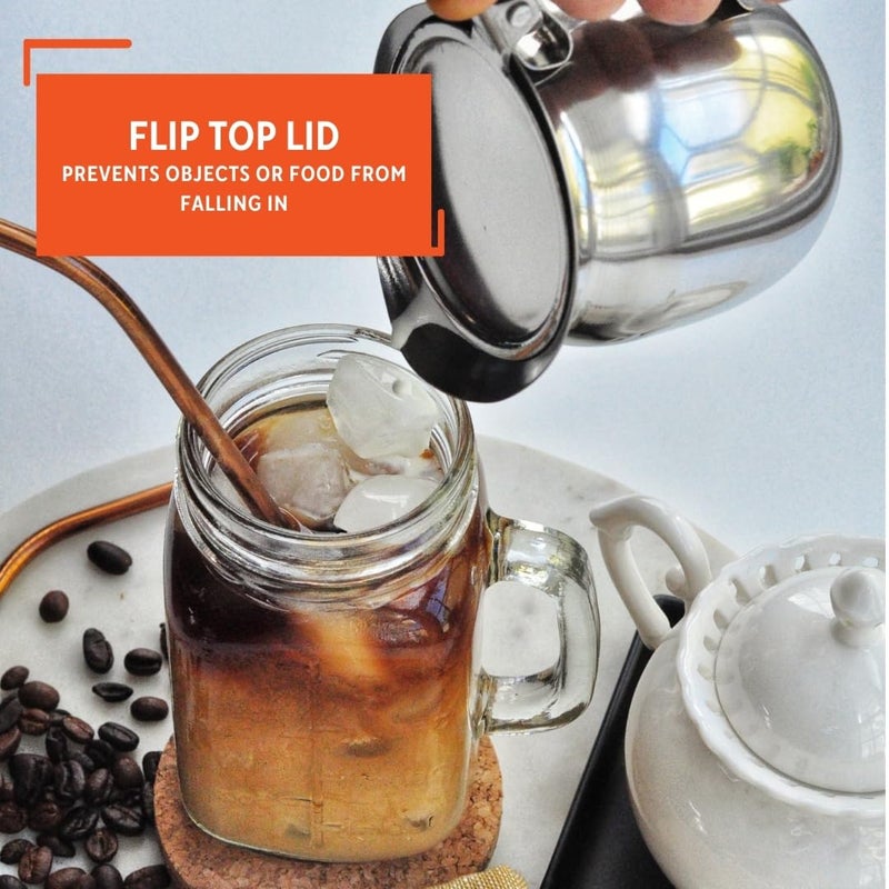 IMUSA USA Stainless Steel Creamer with Cover, 10oz, 10 ounces, Silver - Image 4