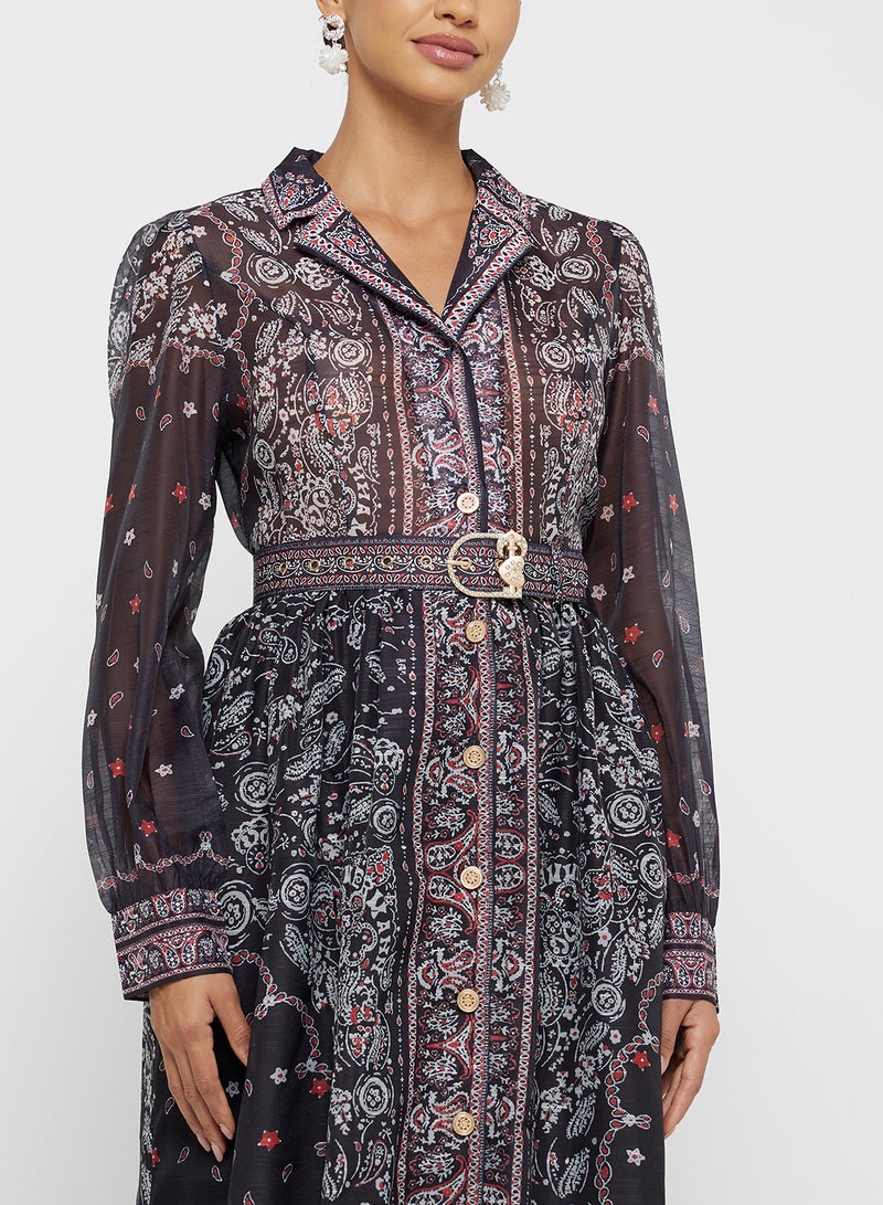 Khizana Printed Midi Dress - Image 3