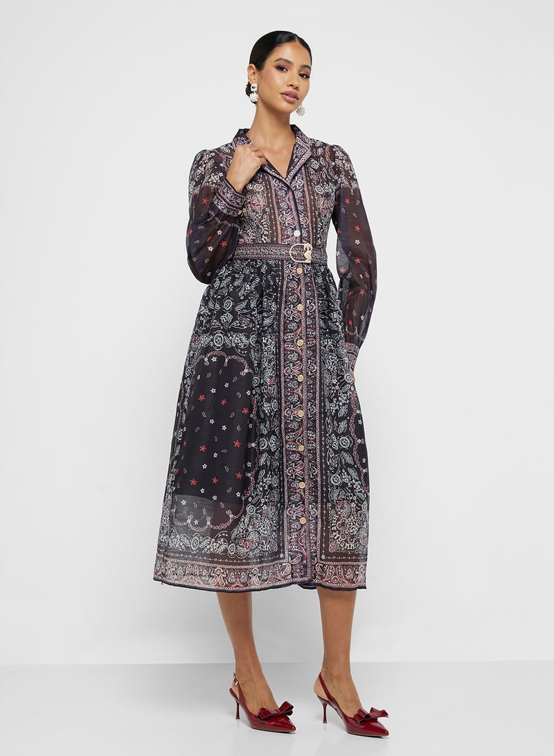 Khizana Printed Midi Dress - Image 4