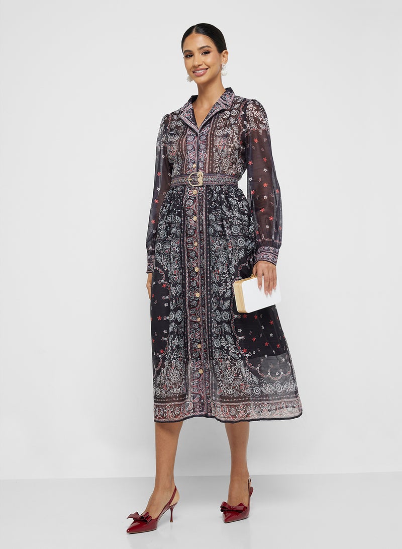 Khizana Printed Midi Dress - Image 1