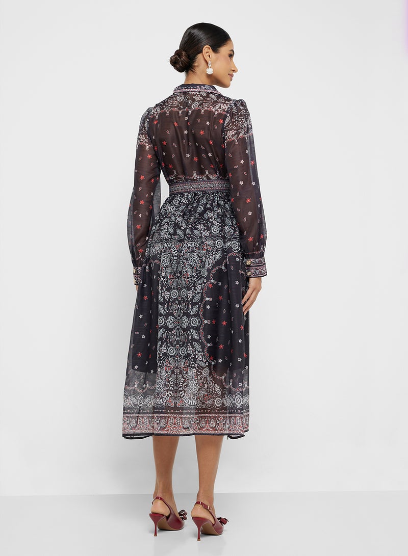 Khizana Printed Midi Dress - Image 2